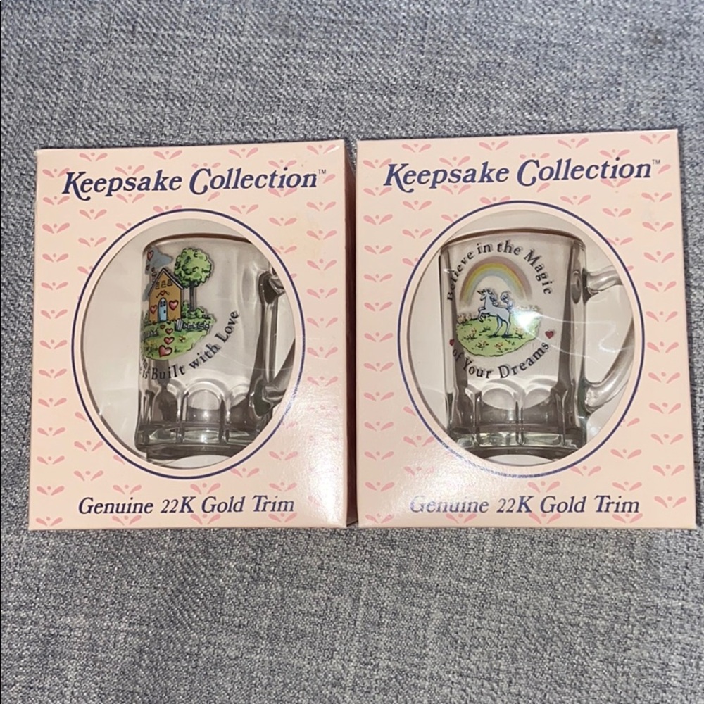 NWT Vintage Russ Keepsake 22k Gold Mini Glasses